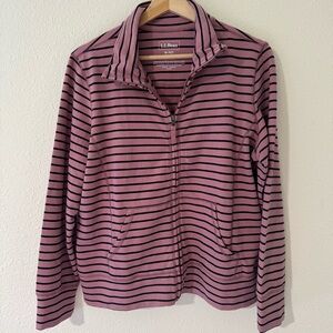 LLBean Women's Ultrasoft Sweats, Full-Zip Mock-Neck Jacket Stripe
